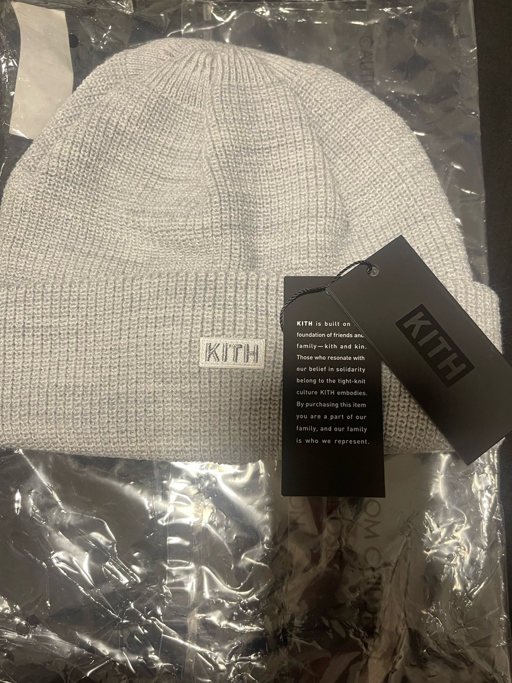 Authentic Kith Light Gray Ribbed Cuff Beanie - Picture 4 of 5